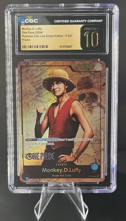 ⭐2024 ONE PIECE MONKEY D. LUFFY LIVE ACTION PROMO P-047 CGC 10 PRISTINE ⭐ - Image 1