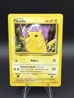 German Pikachu Pokemon TCG Card 58/102 Base Set 1999 Yellow Cheeks - Image 1