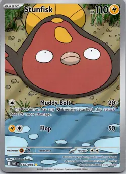 Stunfisk 118/086 NM Pokemon Card TCG White Flare IR Illustration Rare - Image 1