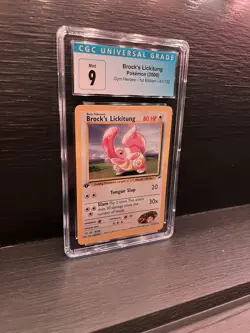 Graded Pokemon Card Brock's Lickitung (2000) Gym Heroes - 1st Edition - 41/132 - Image 1