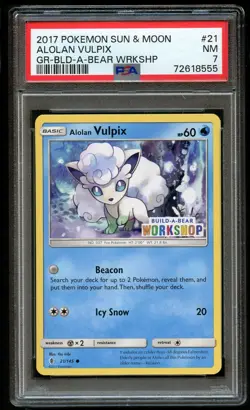 Alolan Vulpix 21 145 Build-a-Bear Promo PSA 7 2017 Pokemon Card - Image 1