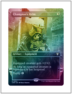 1x Champion's Helm, Borderless Art Foil, Commander Masters, Magic MTG NM - Image 1