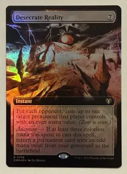 Desecrate Reality Extended Art Foil - Commander Masters MTG - Image 1