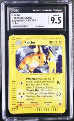 Raichu - Expedition CGC 9.5 25/165 Pokemon Holo 2002 - Image 1