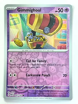 Gimmighoul 087/182 Reverse Holo Common Paradox Rift Pokemon Pack Fresh Near Mint - Image 1