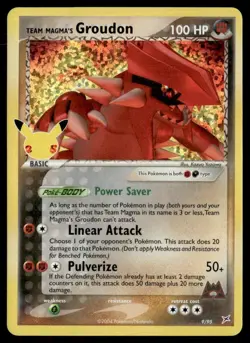 2004 EX - Team Magma vs Team Aqua Team Magma’s Groudon Basic/Rare Holo #9 - Image 1