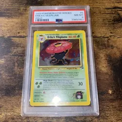 Pokemon Gym Heroes Erika's Vileplume Holo 5/132 PSA 8 NM-MT with SWIRL! WOTC! - Image 1