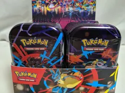 Pokemon TCG Mega Evolution - Mega Heroes Mini Tin - Display of 10 Sealed Tins - Image 3