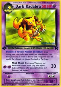 Heavily Played Dark Kadabra - 39/82 - Uncommon - 1st Edition Pokemon Team Rocket - Image 1