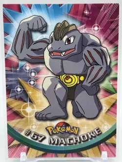 Topps Machoke 67 Pokemon Tv Animation 1999 1st print Blue logo - Image 1