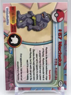 Topps Machoke 67 Pokemon Tv Animation 1999 1st print Blue logo - Image 2