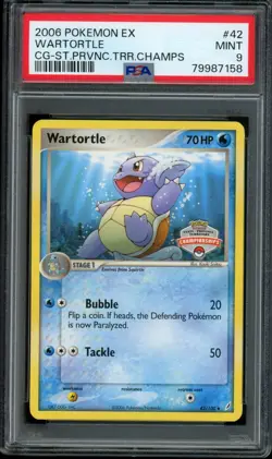 Wartortle #42 - Pokemon ex Crystal Guardians - State Championships Promo - PSA 9 - Image 1