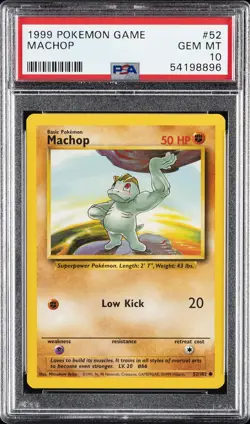 1999 POKEMON GAME #52 MACHOP PSA 10 - Image 1