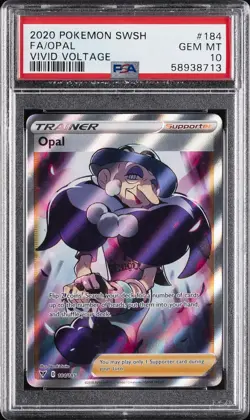 2020 POKEMON SWORD & SHIELD VIVID VOLTAGE #184 FULL ART/OPAL PSA 10 - Image 1