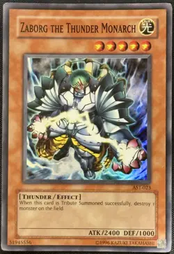 Yugioh Zaborg the Thunder Monarch Unlimited Edition Super Rare AST-023 LP - Image 1