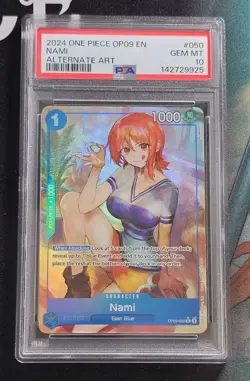 2024 ONE PIECE OP09-EMPERORS IN THE NEW WORLD 050 NAMI ALTERNATE ART PSA 10 - Image 1