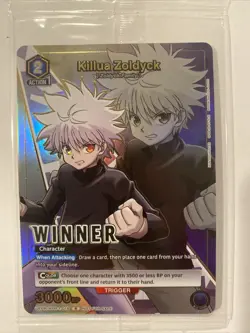 Killua Zoldyck Winner Union Arena Holo Card Battle Champion English HTR-1-018 - Image 1