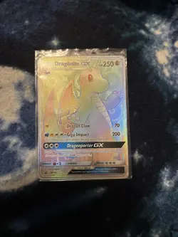Pokemon TCG Dragonite GX SM156 Rainbow Rare Sun & Moon Promo Card - Image 1