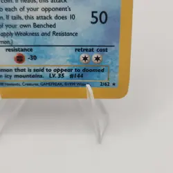 1999 Pokemon Fossil 2/62 Articuno Holo LP Classic Trading Cards Game! - Image 2