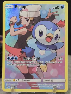 Pokemon Card TCG Piplup Full Art 239/236 Sun and Moon Cosmic Eclipse 2019 NM - Image 5