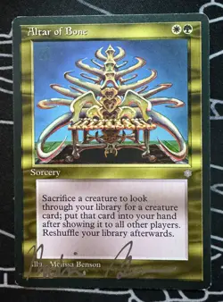 Signed Altar of Bone MTG Ice Age expansion artist Melissa Benson SOLD AS IS - Image 1