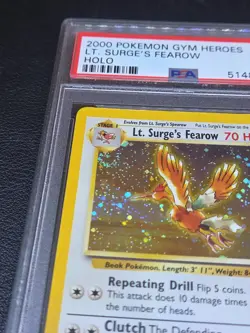 PSA 5 EX-MT Lt. Surge’s Fearow 7/132 2000 Pokemon Gym Heroes Holo 🌀 SWIRL 🌀 - Image 2