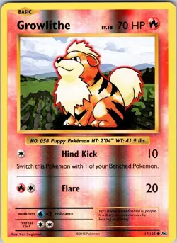 Growlithe 17/108 XY - Evolutions Pokemon TCG NM Reverse Holo - Image 1