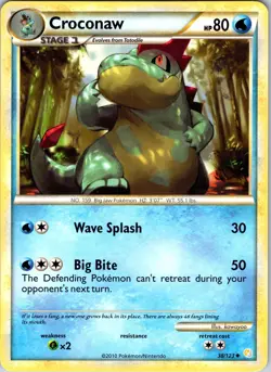 Croconaw 38/123 HeartGold SoulSilver Pokemon TCG LP/MP Normal - Image 1