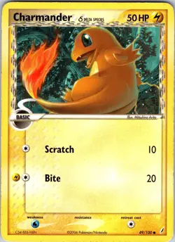 Charmander (Delta Species) 49/100 Crystal Guardians Pokemon MP Normal - Image 1