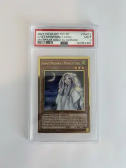 PSA 9 Ghost Mourner & Moonlit Chill MGED-EN023 Gold Rare 1st Edition Yugioh - Image 1