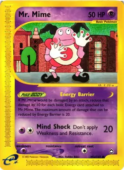 Pokemon TGC Mr Mime 95a/147 Aquapolis Common NM - Image 1