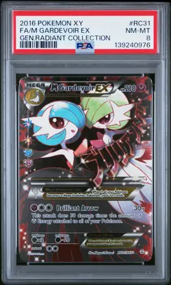 2016 POKEMON XY GENERATIONS RADIANT COLL #RC31 FULL ART/M GARDEVOIR EX PSA 8 - Image 1