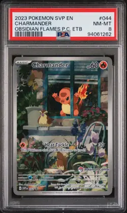 2023 Black Star Promo #044 Charmander Obsidian Flames Pokemon Center PSA 8 - Image 1