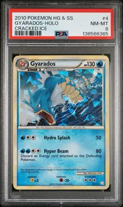 2010 POKEMON HEARTGOLD & SOULSILVER CRACKED ICE #4 GYARADOS-HOLO PSA 8 - Image 1