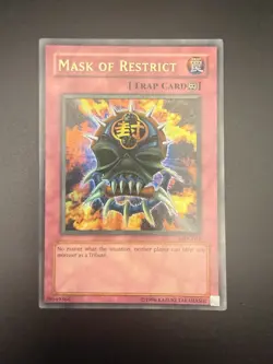 Yugioh Mask of Restrict LON-018 Ultra Rare Labyrinth Of Nightmare LP/MP - Image 1