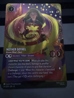 Disney Lorcana enchanted. Mother Gothel - Knows What's Best Enchanted 211/204 - Image 1