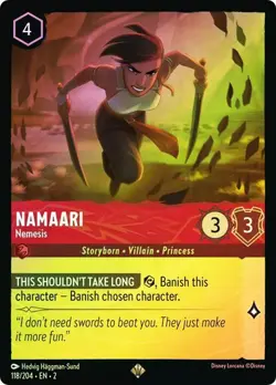 Disney Lorcana Namaari Nemesis 118/204 Cold Foil Holo Rise of the Floodborn - Image 1