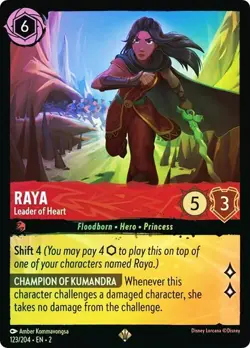 Raya Leader of Heart 123/204 Cold Foil Rise of the Floodborn Disney Lorcana - Image 1