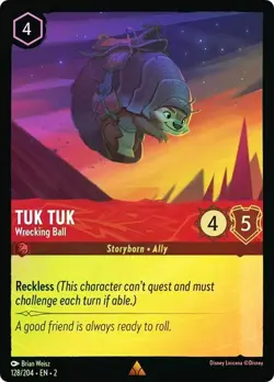 Disney Lorcana Tuk Tuk Wrecking Ball 128/204 Cold Foil Rise of the Floodborn - Image 1