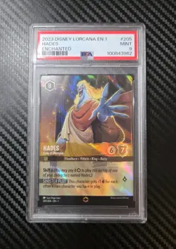 2023 DISNEY LORCANA TCG Hades King of Olympus Enchanted 205/204 EN1 PSA 9 - Image 1