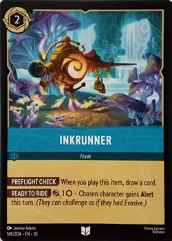 169/204 INKRUNNER EN10 UNCOMMON DISNEY LORCANA CARD - Image 1