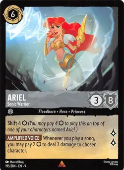 Ariel Sonic Warrior 195/204 Fabled Disney Lorcana - Image 1