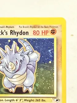 Brock’s Rhydon 2/132 Pokemon Card Holo Rare Gym Heroes 2000 - Image 3