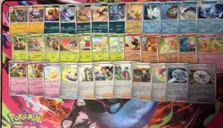 Pokemon Lot 35X Reverse Holo Cards Near Complete Paradox Rift Master Set - Image 1