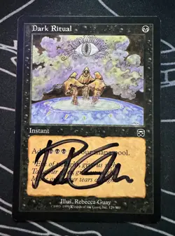 Signed Dark Ritual MTG card Mercadian Masques artist Rebecca Guay SOLD AS IS - Image 1