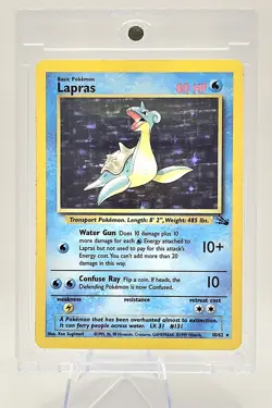 Pokemon TCG Lapras Fossil Holo Unlimited Rare Card 10/62 - Image 1