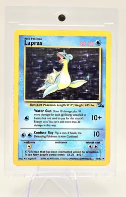 Pokemon TCG Lapras Fossil Holo Unlimited Rare Card 10/62 - Image 3