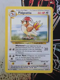 Pokemon TCG - Pidgeotto - 22/102 - Non Holo Rare Base Set Unlimited 1999 Vintage - Image 1