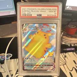 2021 Pokemon Surfing Pikachu VMAX 009/025 Holo Full Art Ultra Rare PSA 10 - Image 1