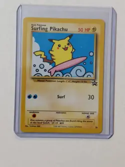 Pokemon Surfing Pikachu #28 Black Star Promo Vintage NM WOTC C92 - Image 1